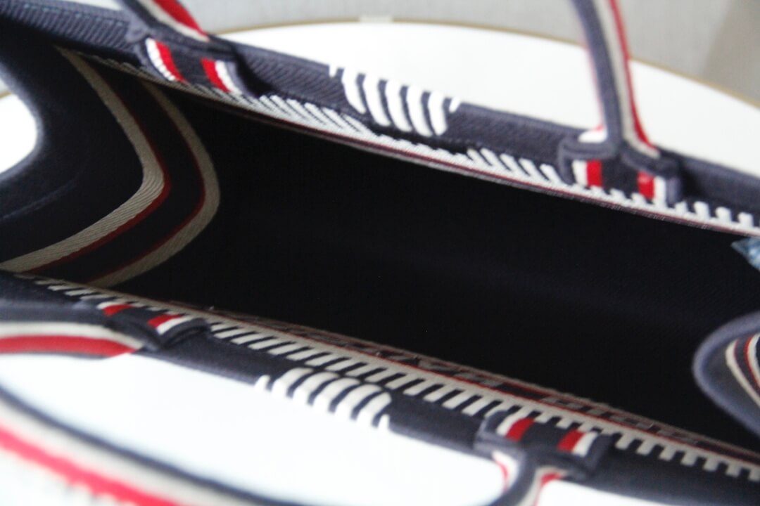 1286 book tote dioralps 36 5cm 41 5cm oblique embroidery black white 6