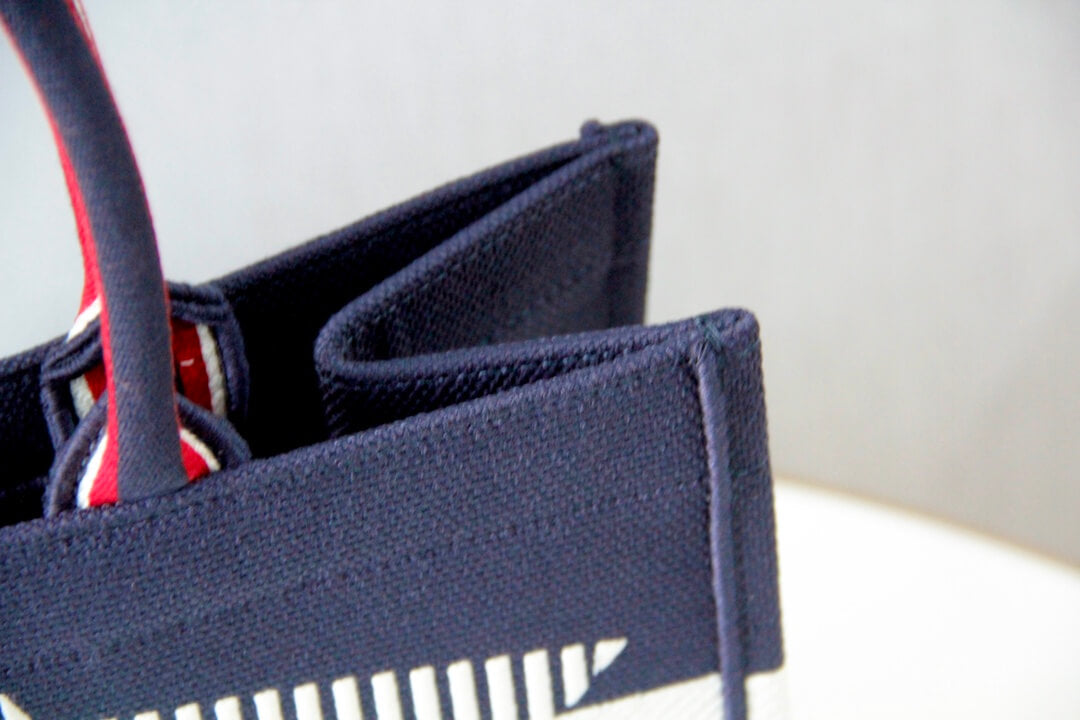 1286 book tote dioralps 36 5cm 41 5cm oblique embroidery black white 6