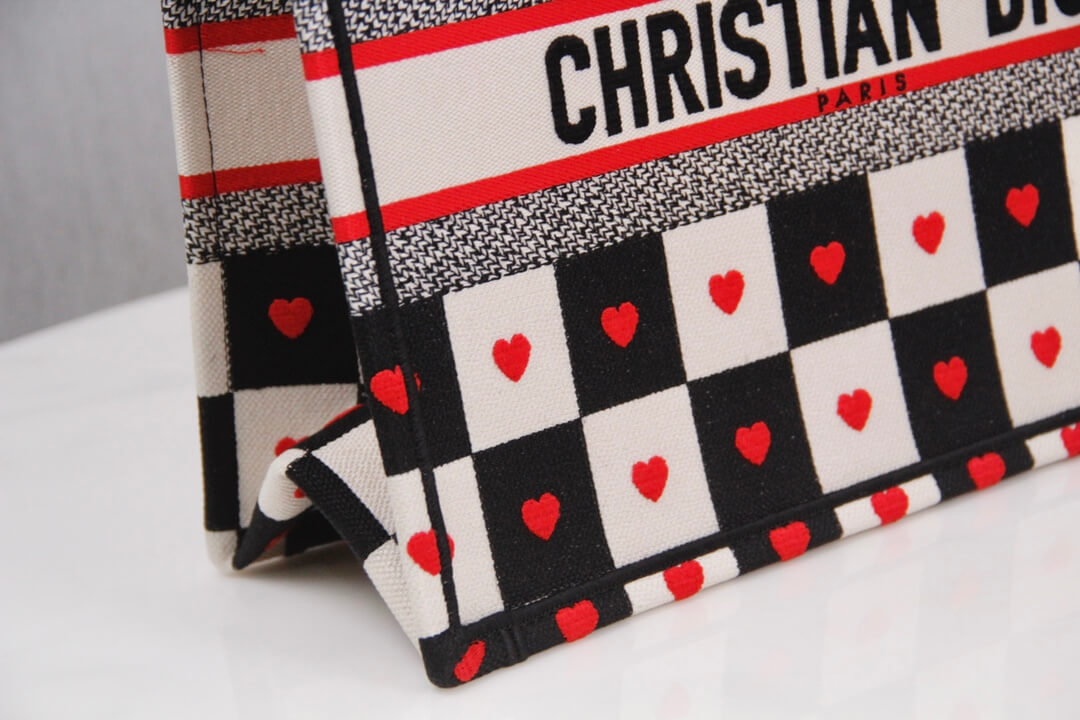 1286 book tote dioramour 36 5cm 41 5cm oblique embroidery black white 6