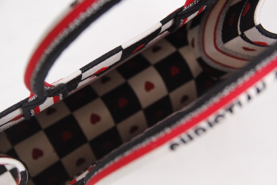 1286 book tote dioramour 36 5cm 41 5cm oblique embroidery black white 6