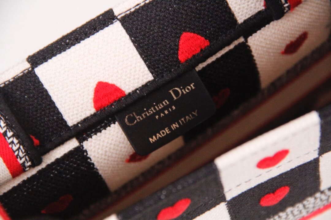 1286 book tote dioramour 36 5cm 41 5cm oblique embroidery black white 6