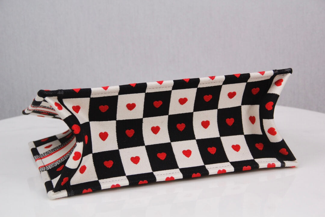 1286 book tote dioramour 36 5cm 41 5cm oblique embroidery black white 6