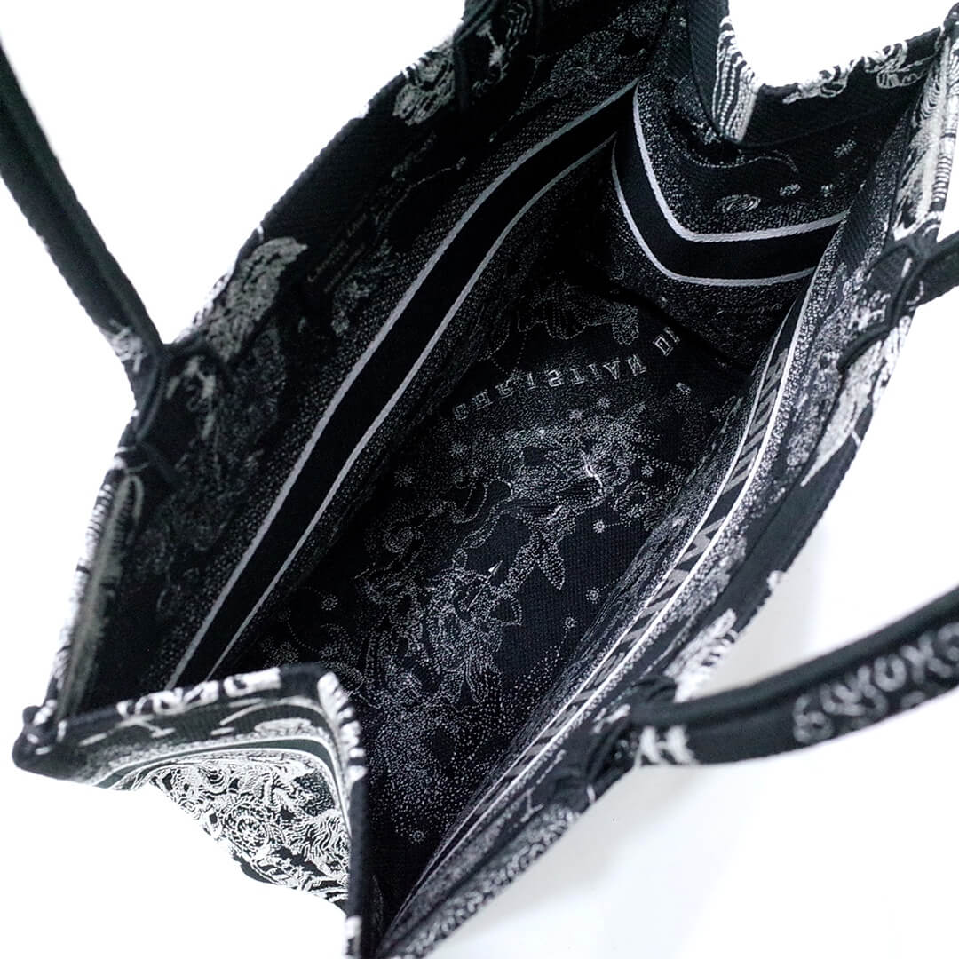 1286 book tote tiger small mini navy black