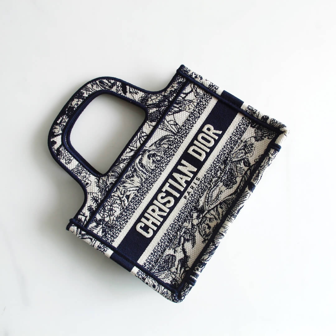 1286m book tote big handbag embroidery logo black mini 22 5cm