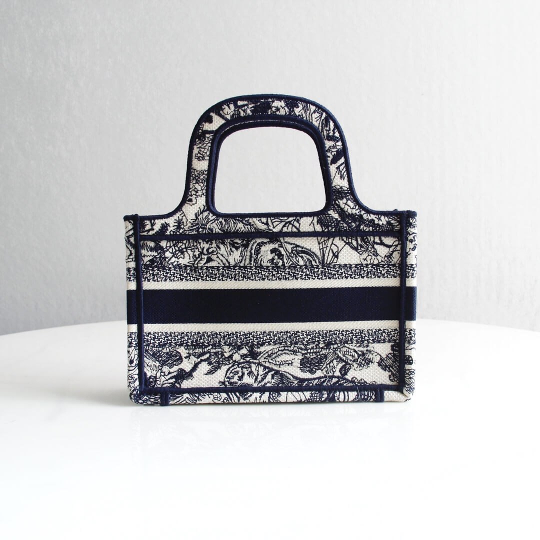 1286m book tote big handbag embroidery logo black mini 22 5cm