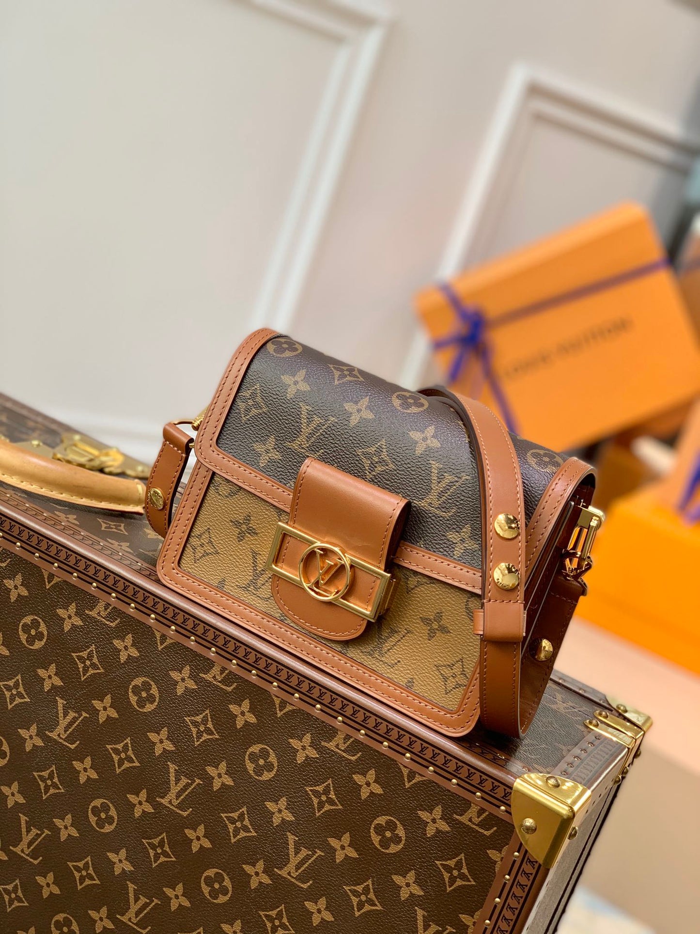 daufine mini shoulder crossbody bag m44580 monogram reverse canvas