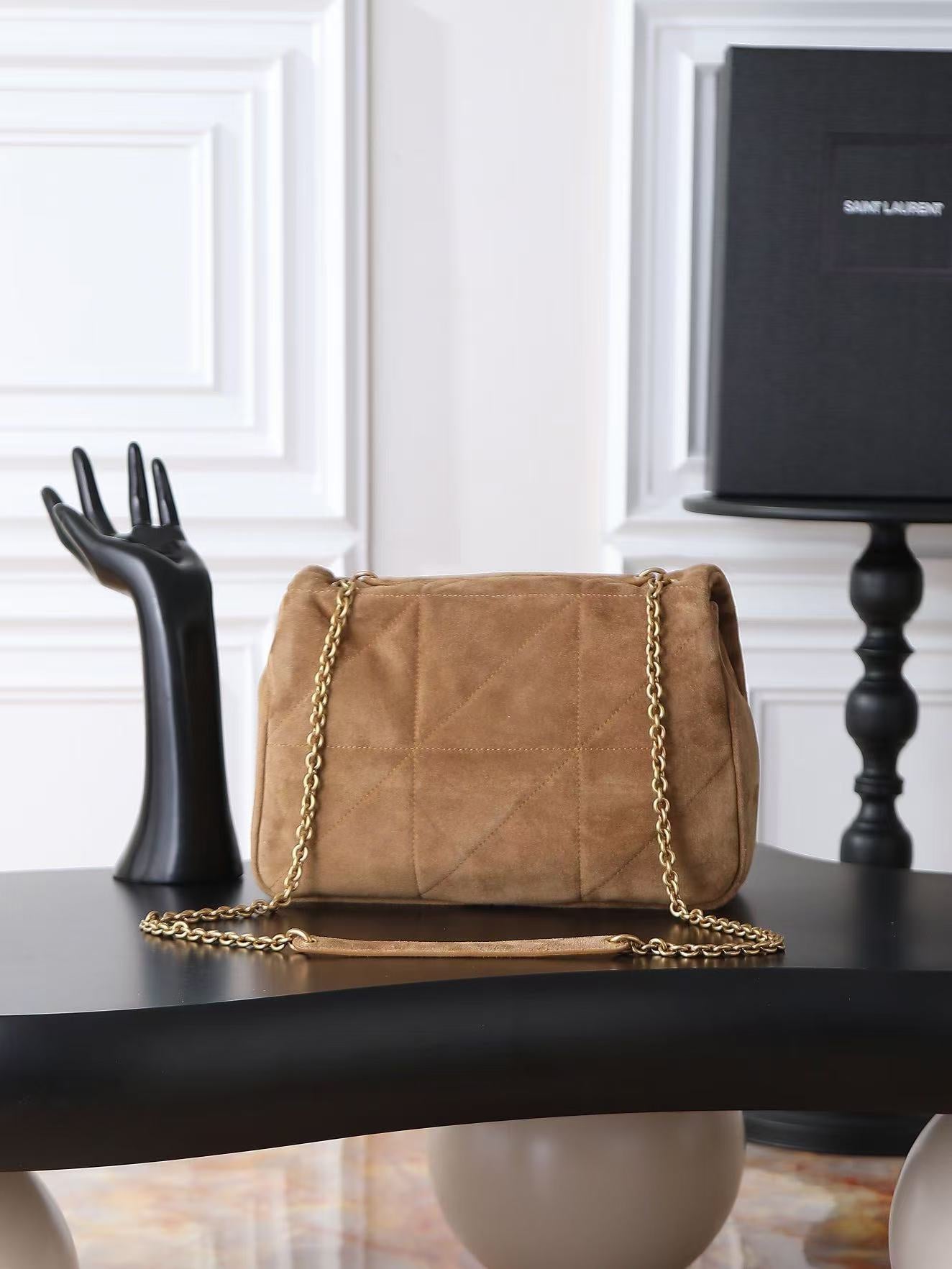 YSL Solferino suede underarm bag KT12193 Brown