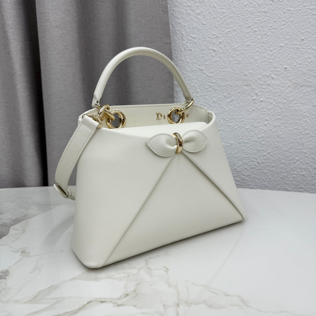 Dior Bow Tote White Hardware DO0737 - Image 1