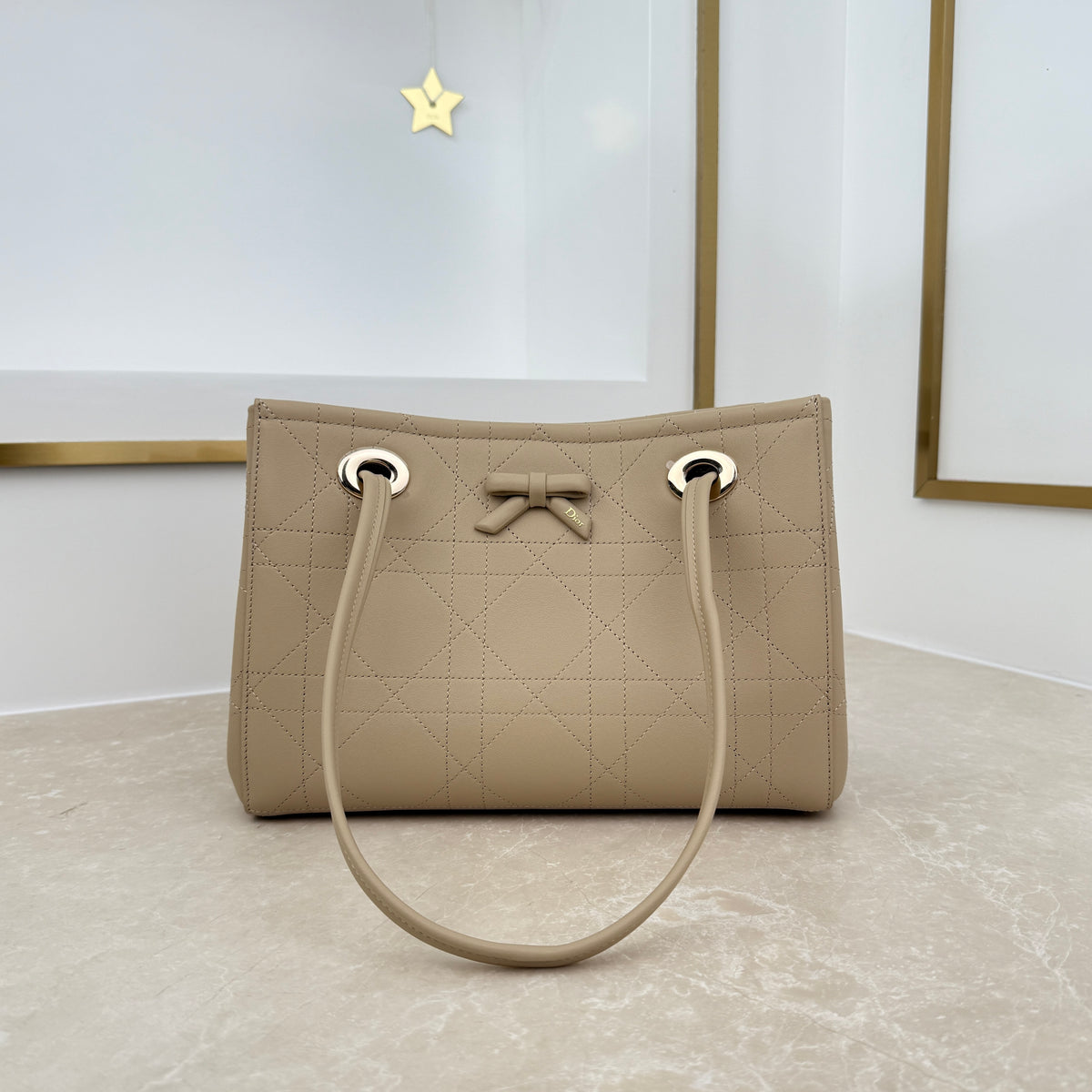 Dior Small Promenade Shopping Bag Apricot M1410
