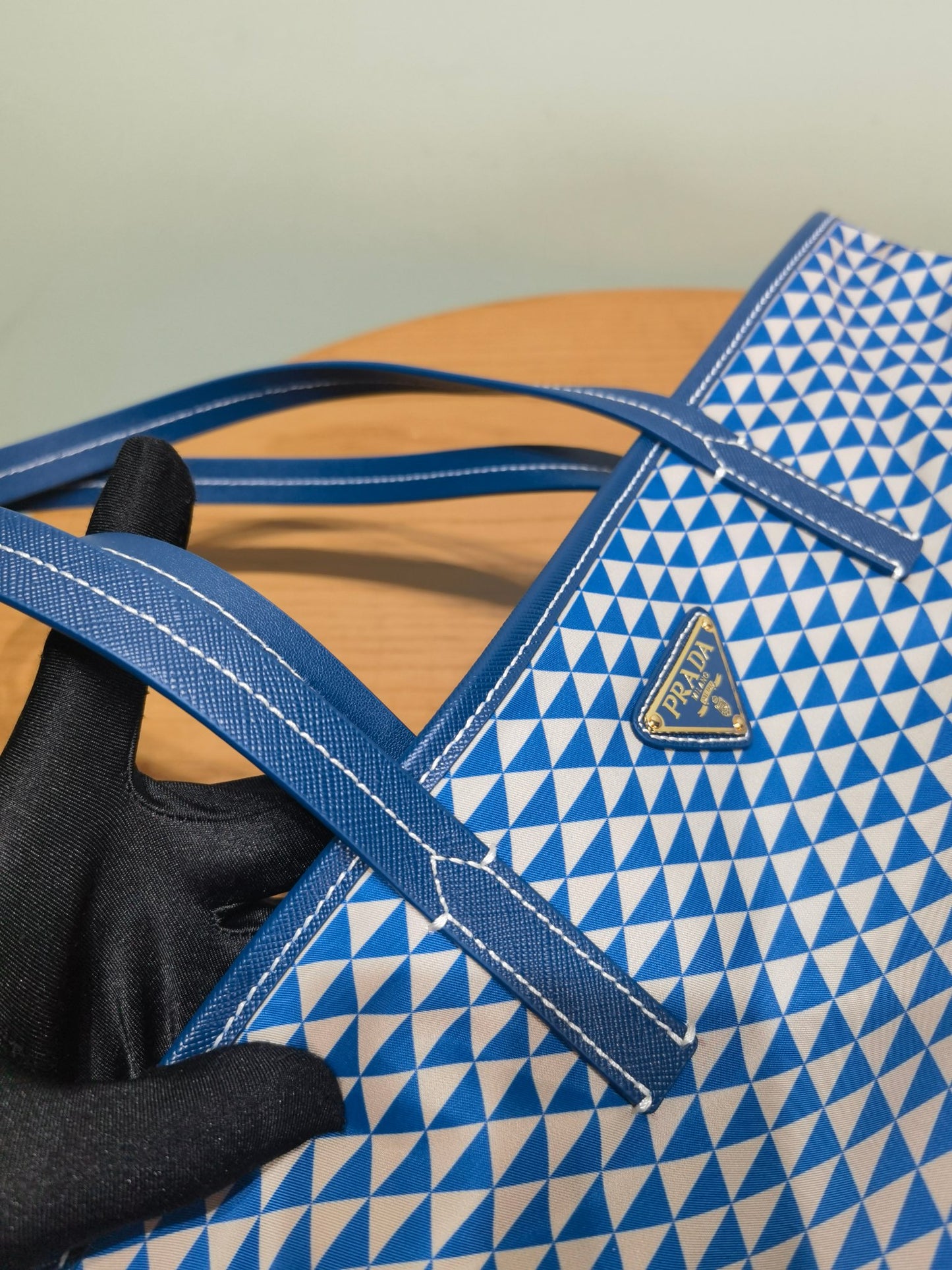 Prada 1BD552 Tote 1BD552 Blue - View 4