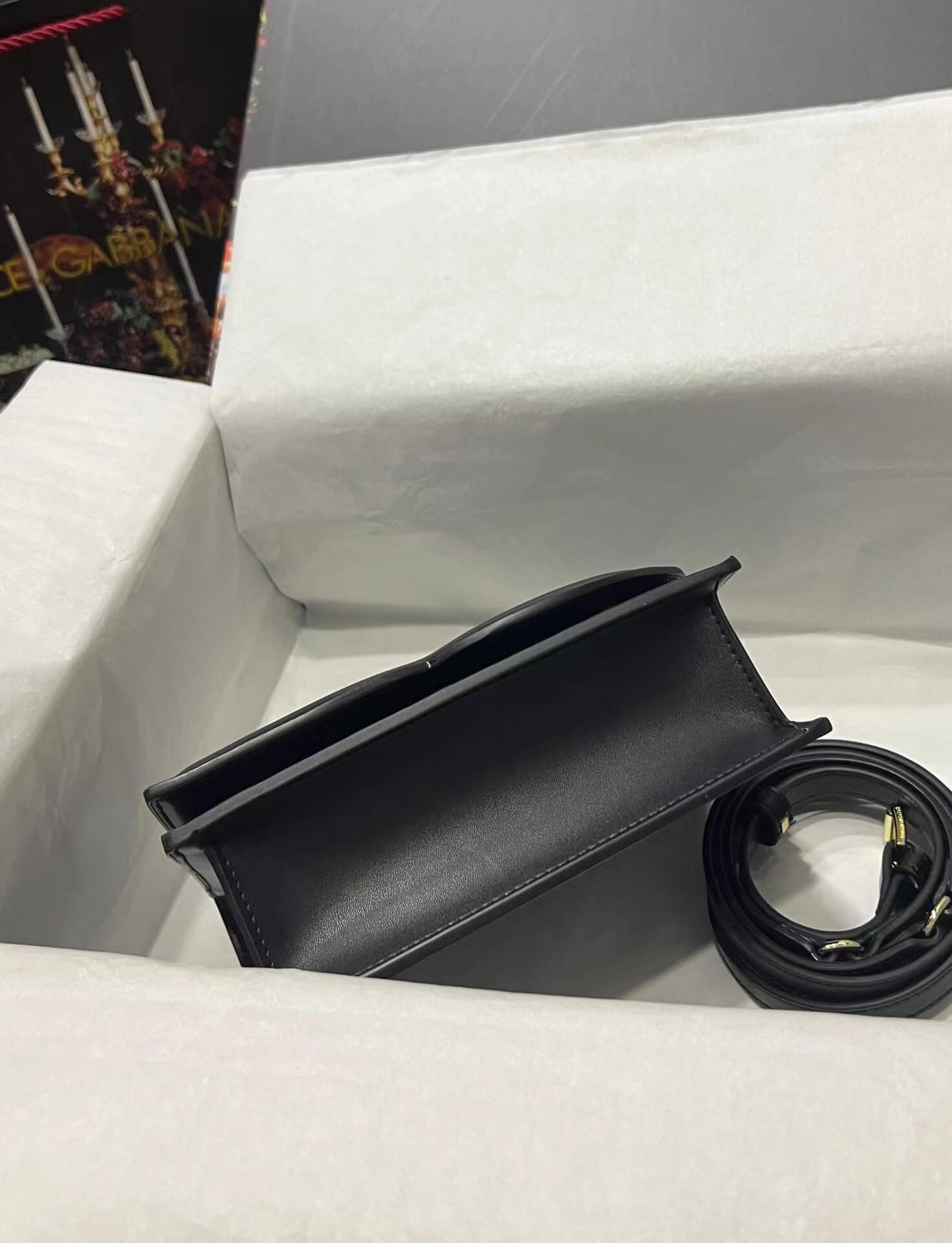 1b017 230226 dg black cowhide leather shoulder bag sling cross body bag