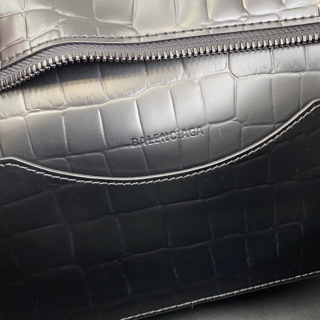 neo classic shoulder bag crocodile texture cowhide leather mini black 1911