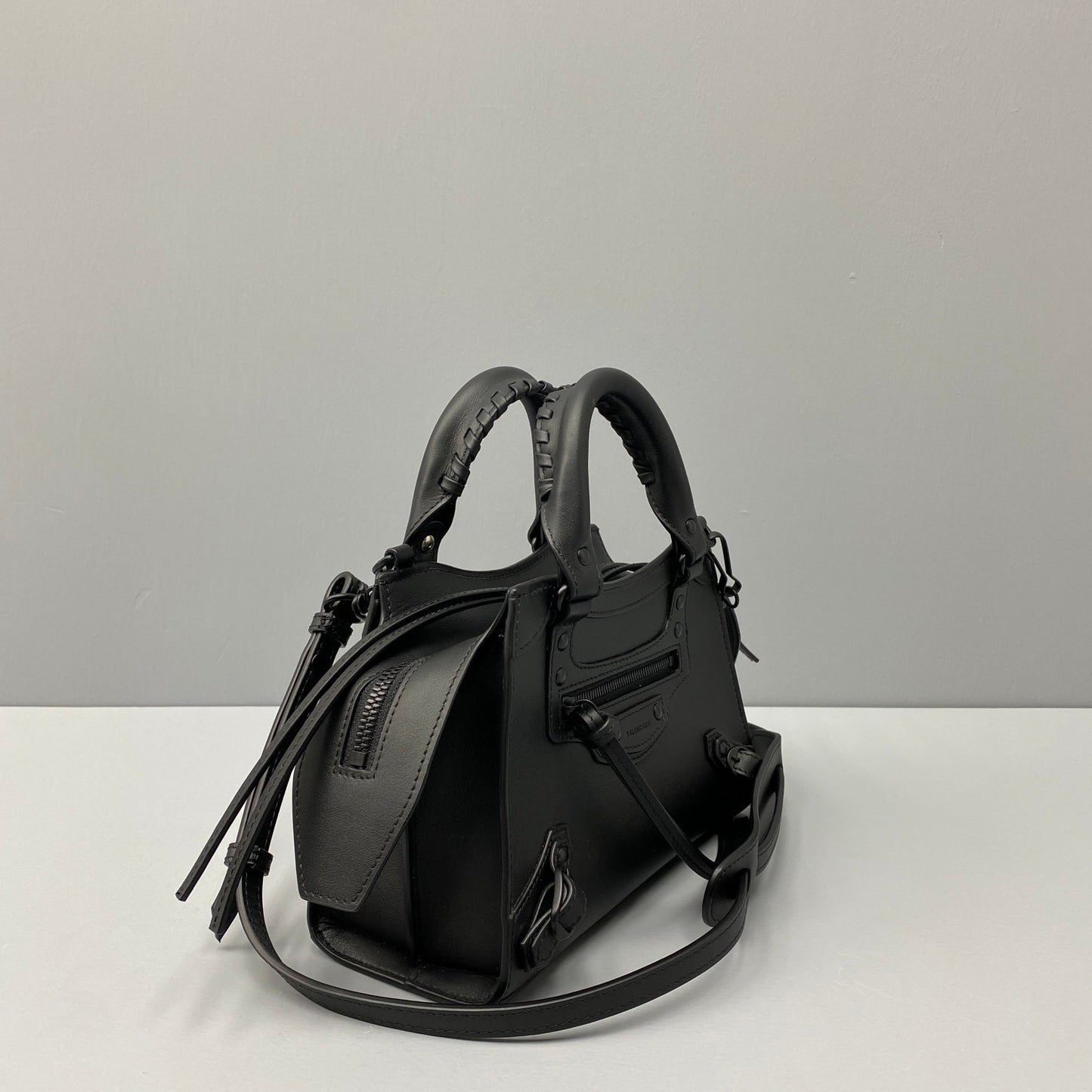 balenciaga neo classic plain leather mini size black 1992