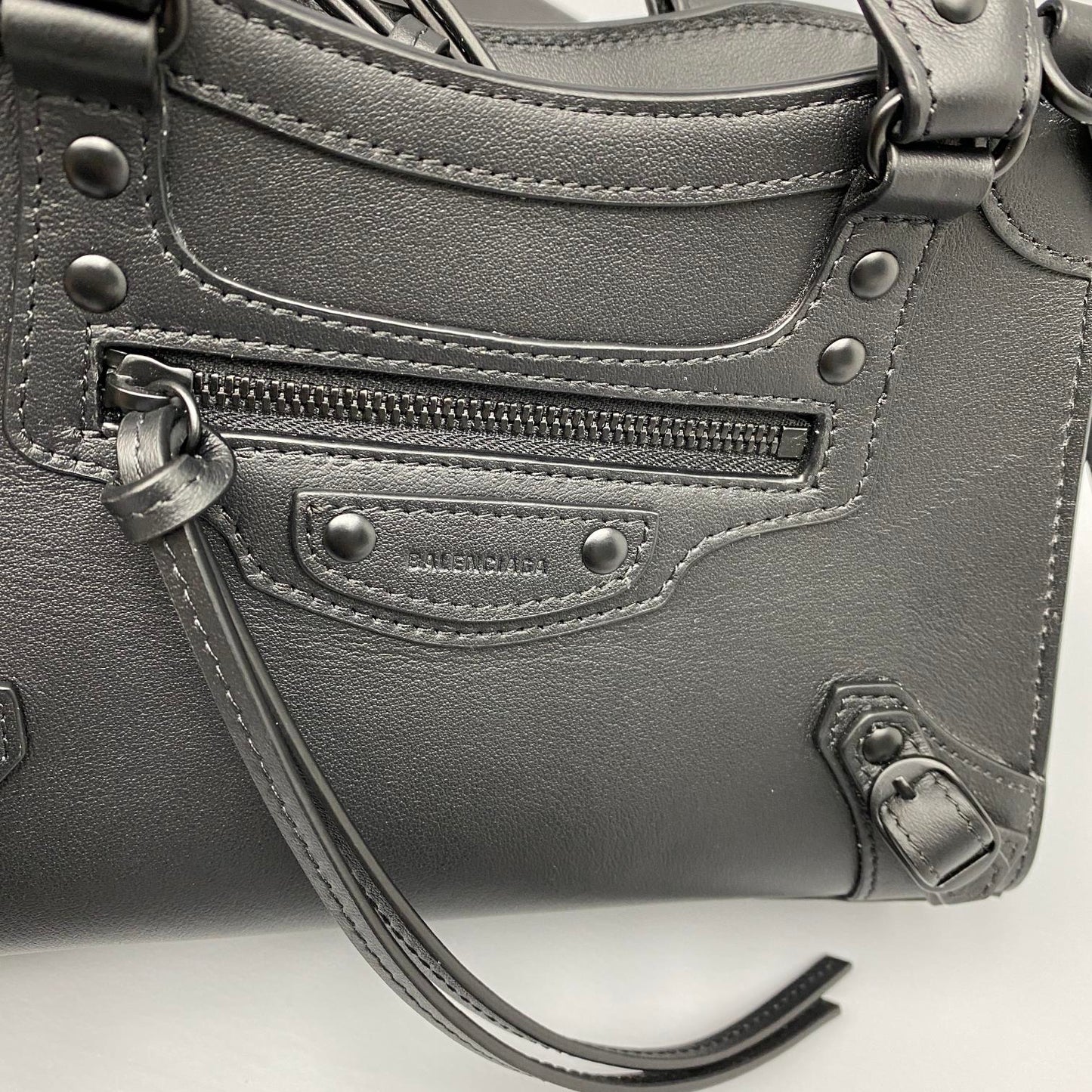 balenciaga neo classic plain leather mini size black 1992