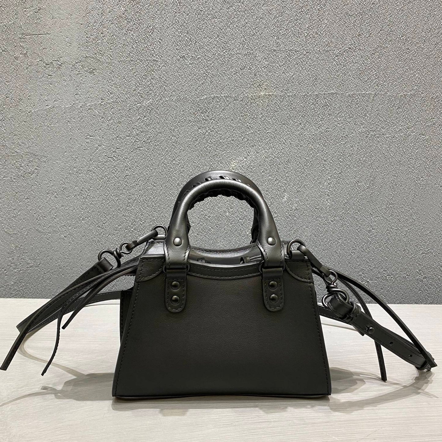 balenciaga neo classic plain leather mini size black 1993
