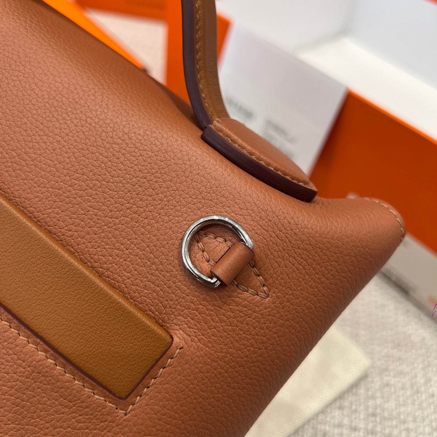 Hermes Germany Leather 2424 Bag Brown Si - View 5