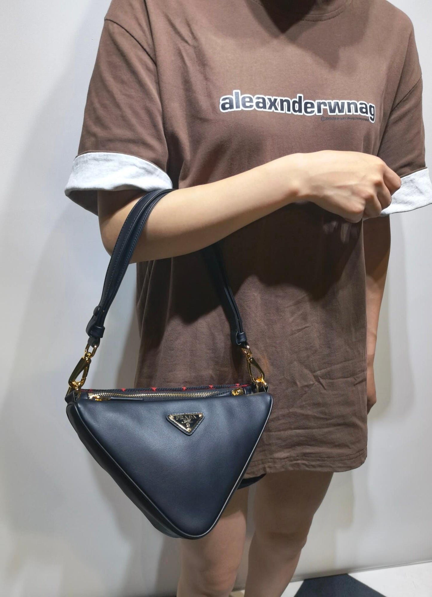 1bc176 prada symbole leather and fabric mini bag black cherry red