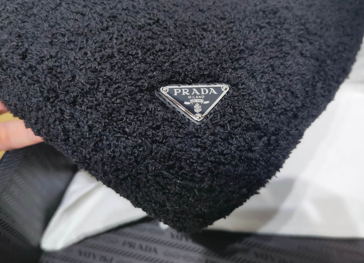 1ne043 black new terry fabric armpit bag subaxillary bag clutch bag