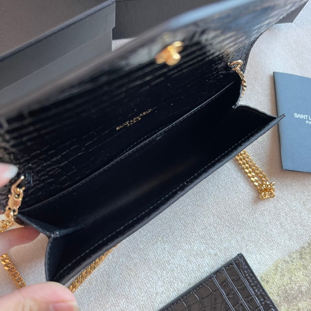 ys l607788 shoulder bag dirty white leather golden color crocodile pattern µĸ±±¾