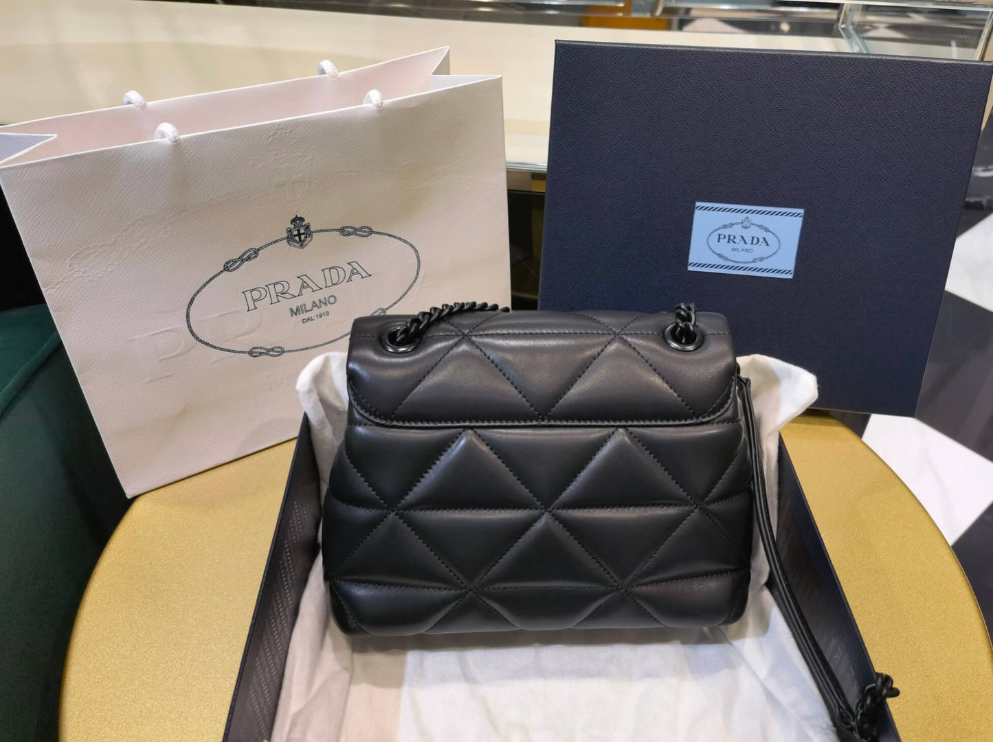 1bd233 prada spectrum 22cm black shoulder bag cross body bags