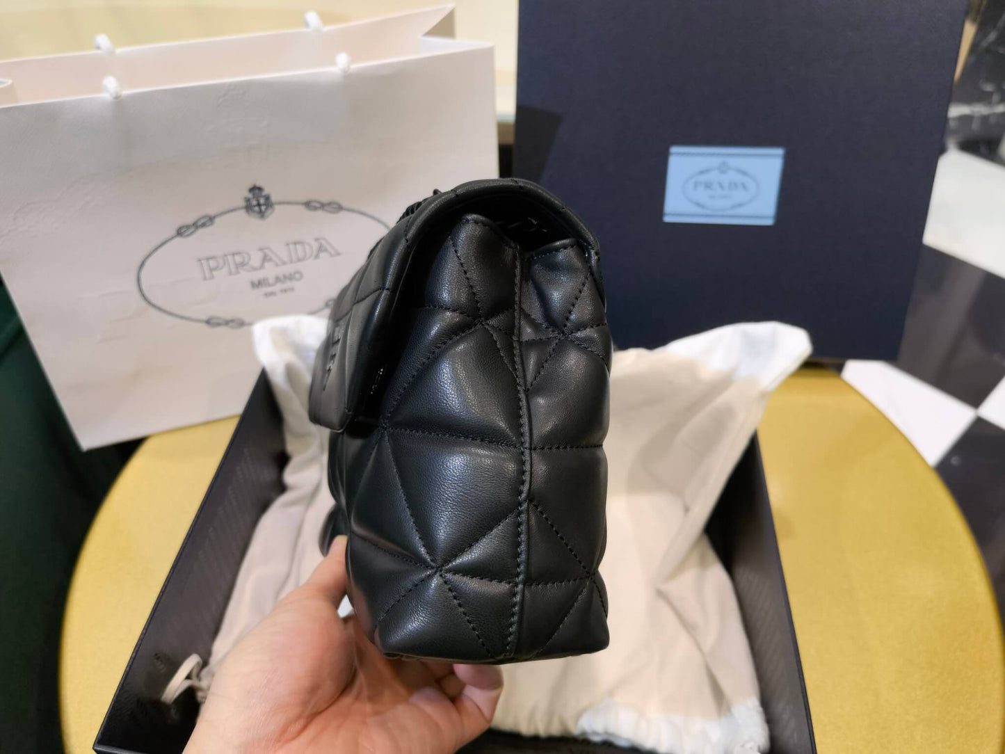 1bd233 prada spectrum 22cm black shoulder bag cross body bags