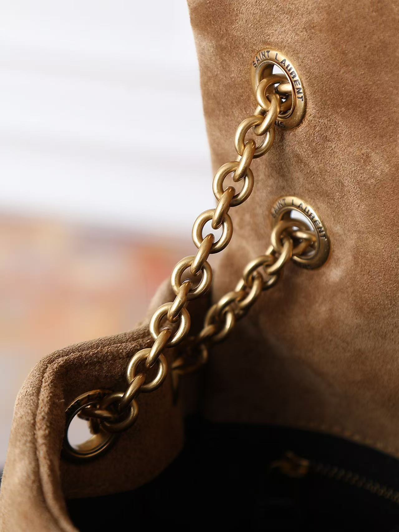 YSL Solferino suede underarm bag KT12193 Brown