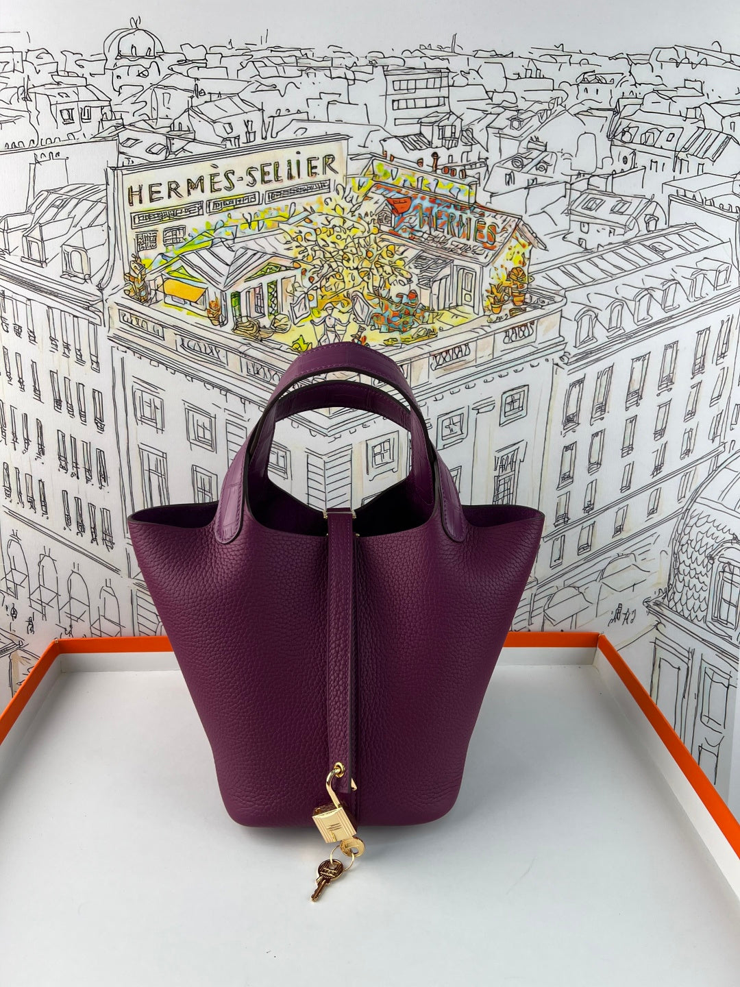 Hermes Picotin 18 Touch Crocodile Anemone Gold Hardware HM18T22
