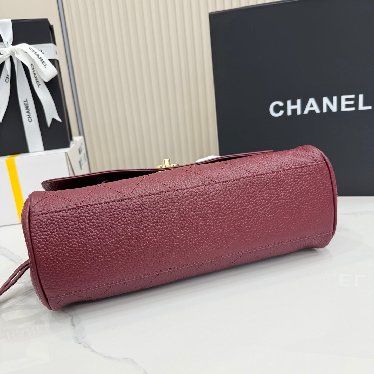 Chanel 26S Flap Bag Burgundy Calfskin AS6288