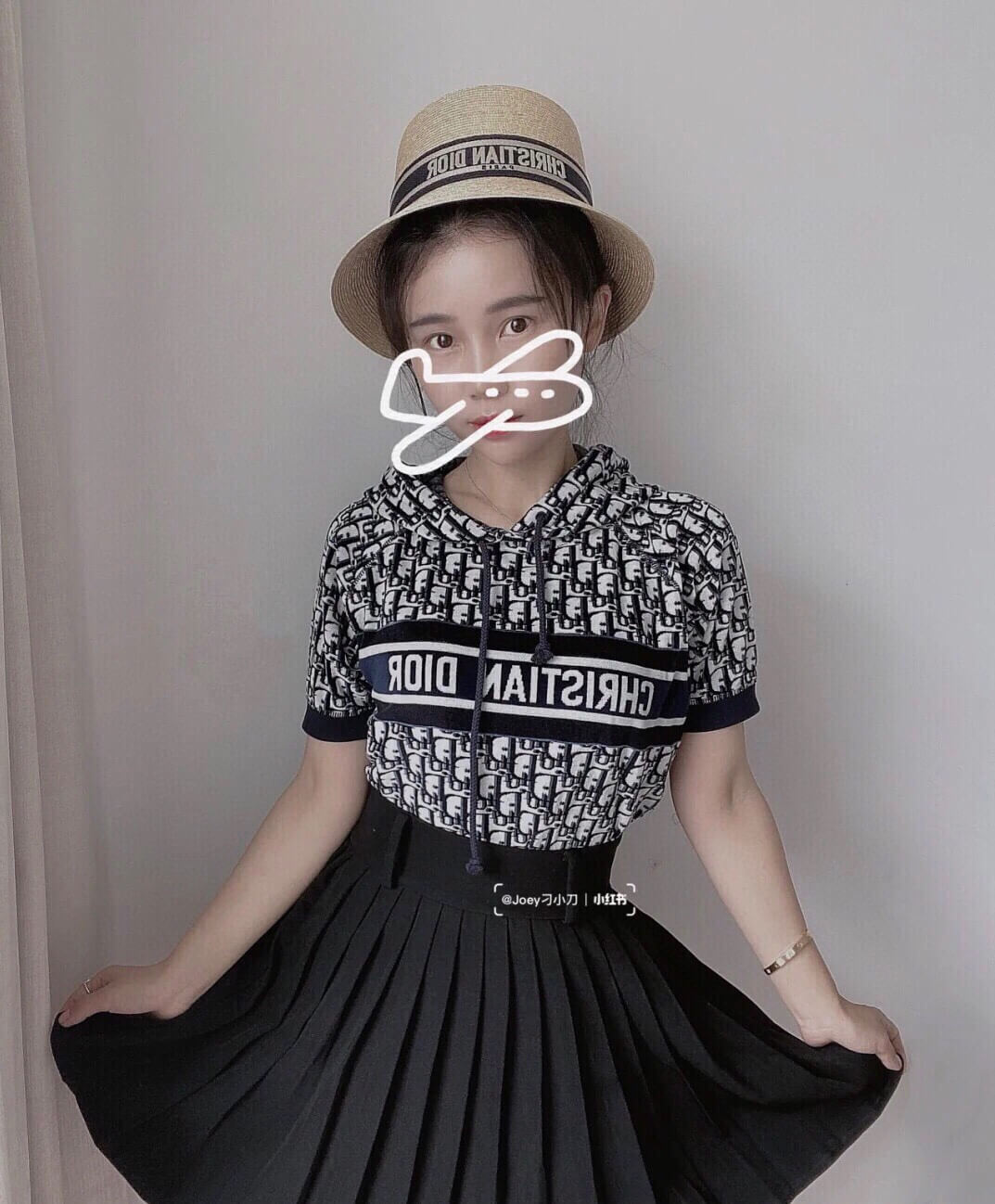 2023 new dior summer sunshade versatile fashion straw hat top hat mz13168a1