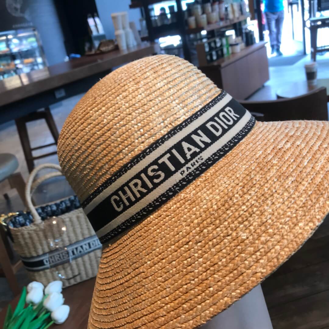 2023 new dior summer sunshade versatile fashion straw hat top hat mz13168a1