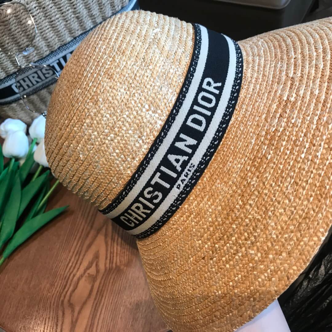 2023 new dior summer sunshade versatile fashion straw hat top hat mz13168a1