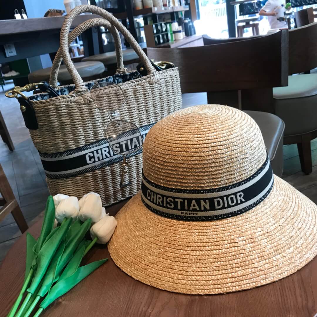 2023 new dior summer sunshade versatile fashion straw hat top hat mz13168a1
