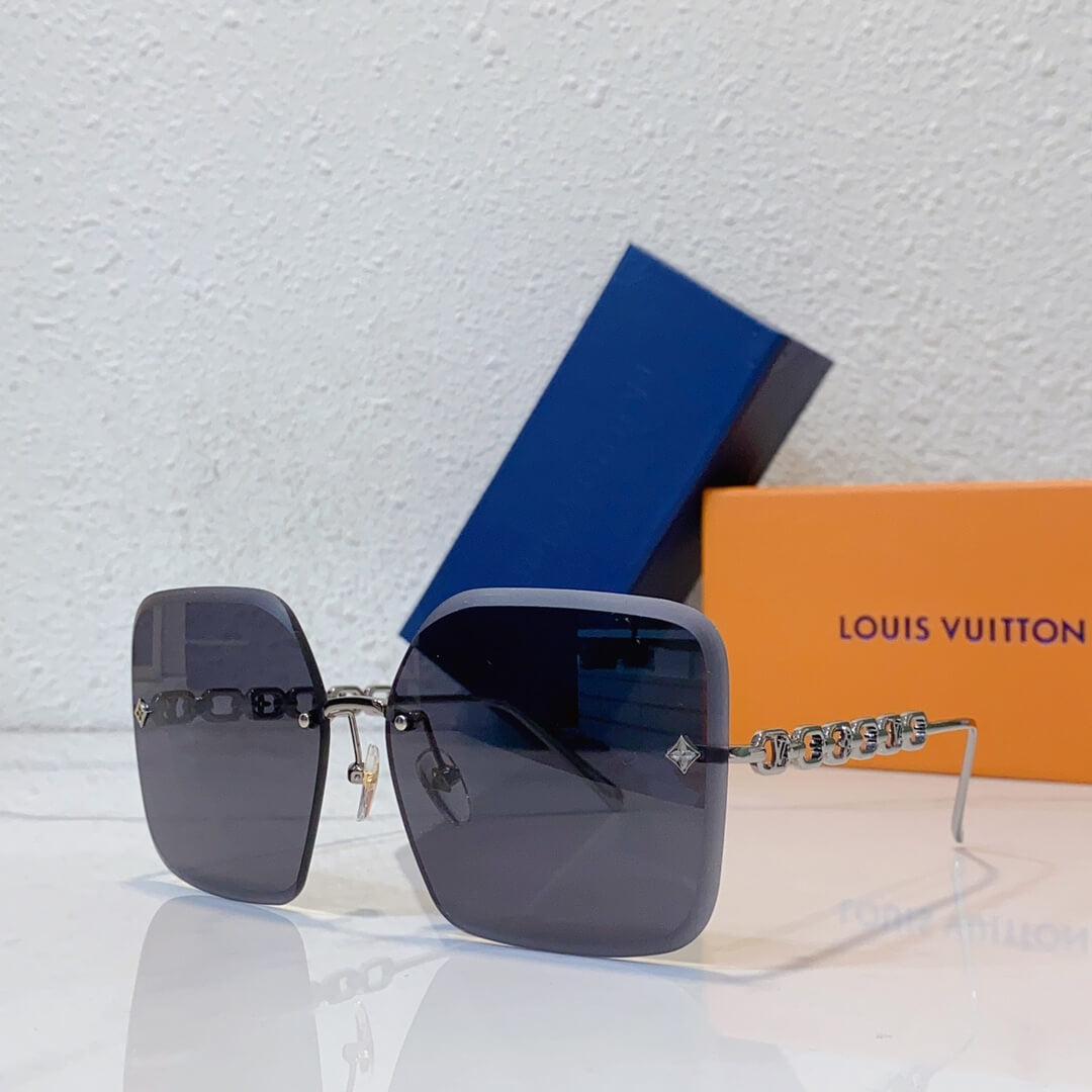 2023 new square frameless cut edge sunglasses retro uv protection and sun protection yjb12