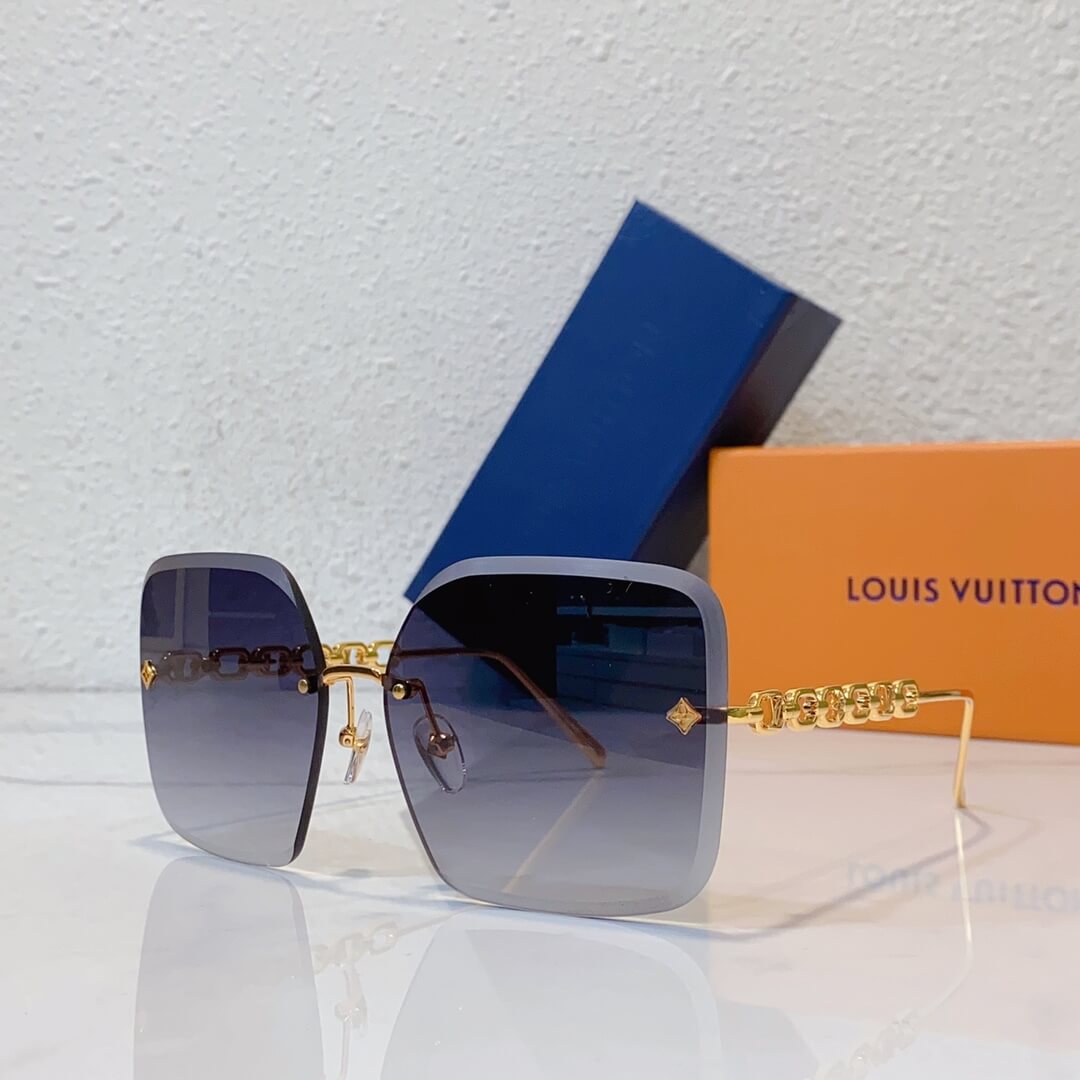 2023 new square frameless cut edge sunglasses retro uv protection and sun protection yjb12