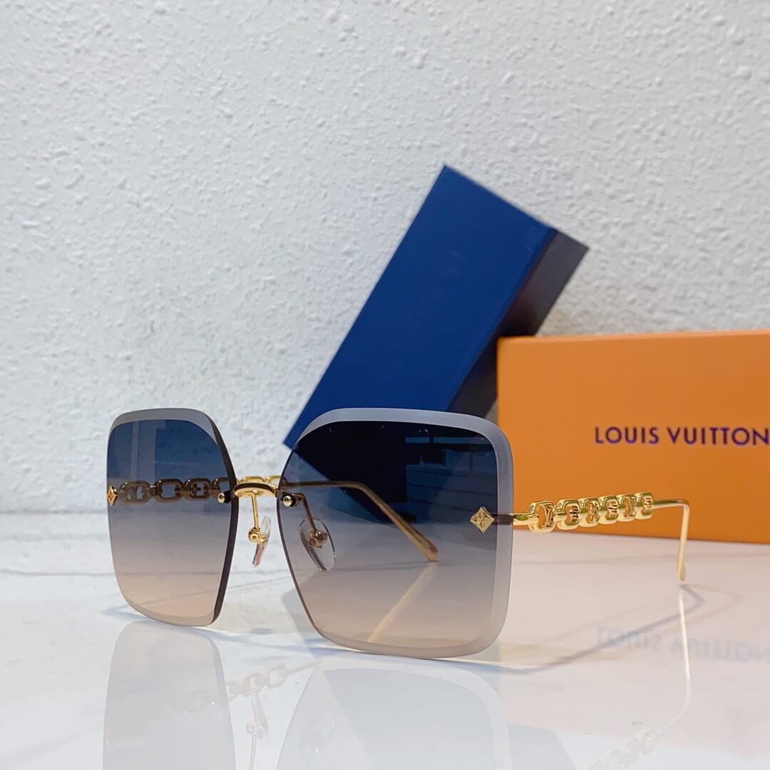 2023 new square frameless cut edge sunglasses retro uv protection and sun protection yjb12