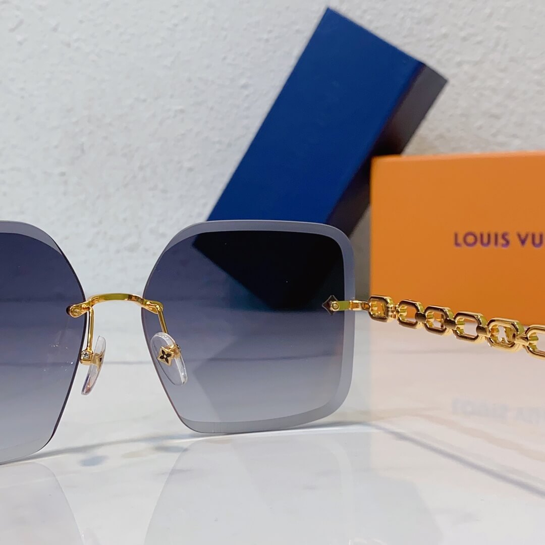 2023 new square frameless cut edge sunglasses retro uv protection and sun protection yjb12