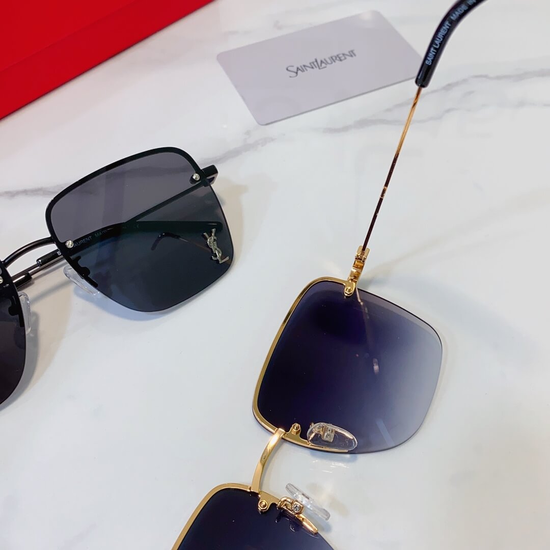 2023 ysl new european and american luxury frameless multilateral personalized sunglasses travel ultra light sunglasses yjb20