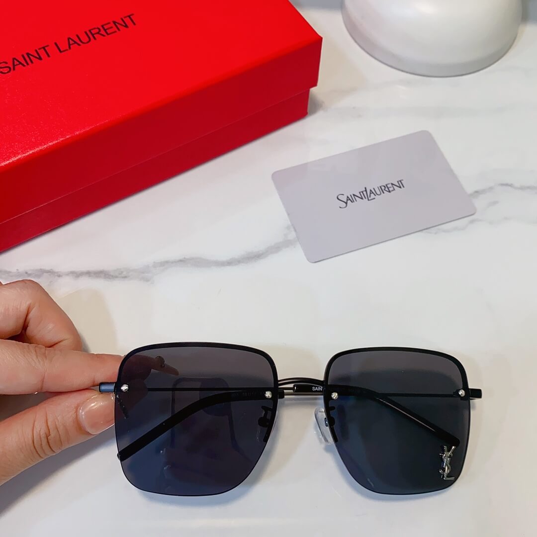 2023 ysl new european and american luxury frameless multilateral personalized sunglasses travel ultra light sunglasses yjb20