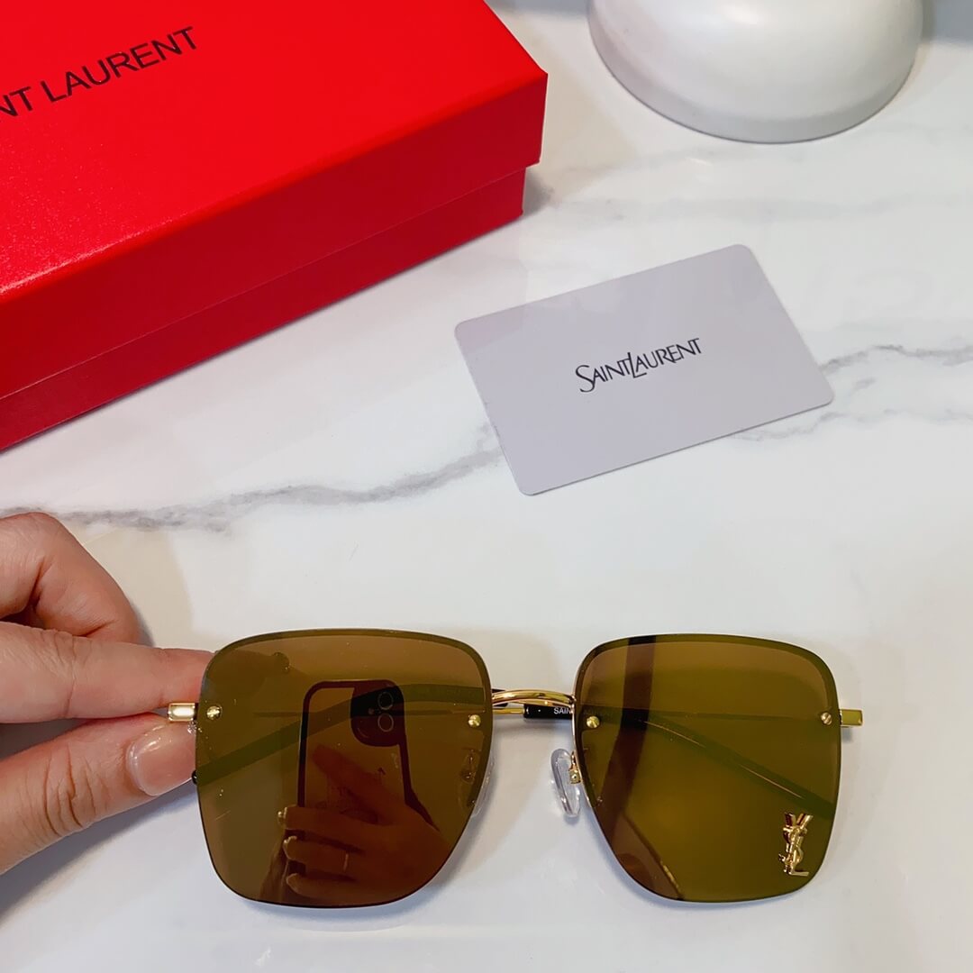 2023 ysl new european and american luxury frameless multilateral personalized sunglasses travel ultra light sunglasses yjb20