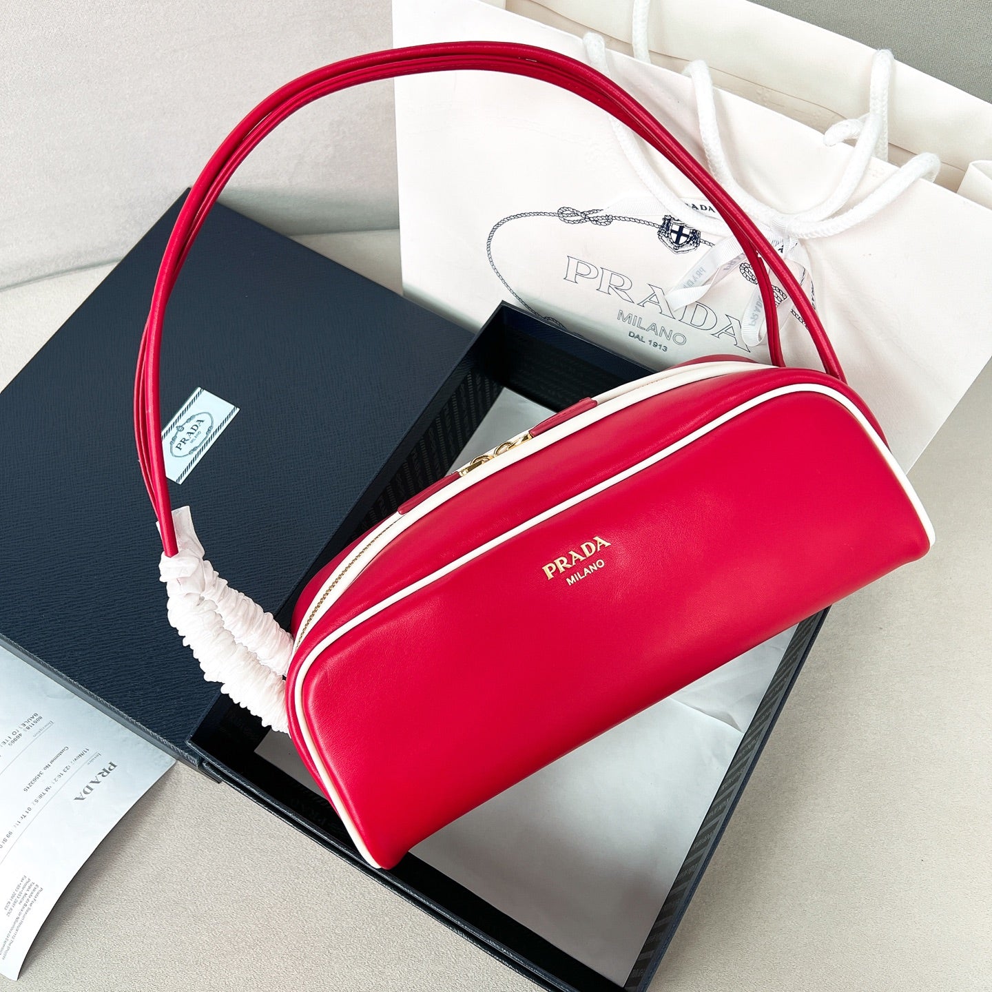 PRA 2025 New Bowling Handbag swing bag 1BC249 Red