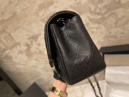 20cm caviar leather black top original order