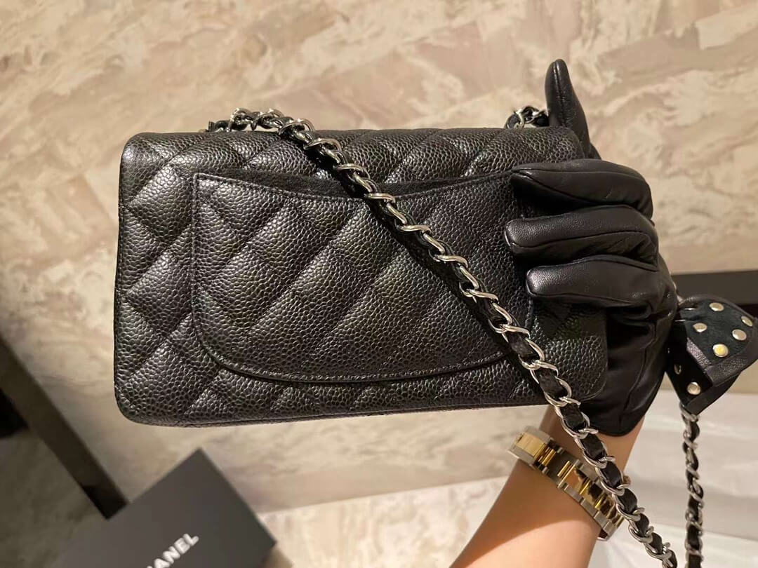 20cm caviar leather black top original order