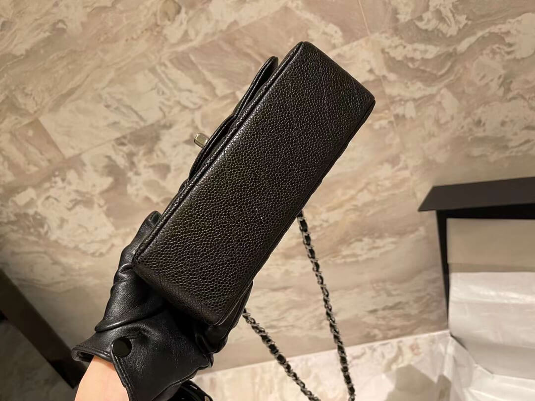 20cm caviar leather black top original order
