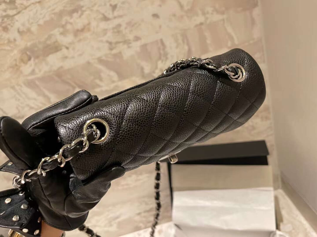 20cm caviar leather black top original order