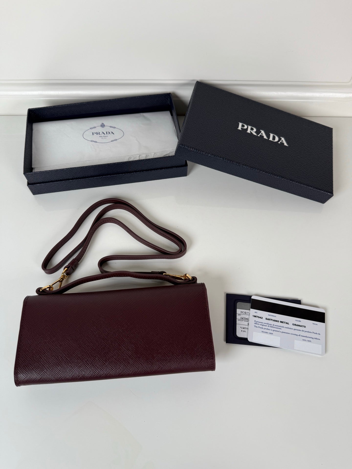 Prada 1MT042 Wallet Maroon - View 9