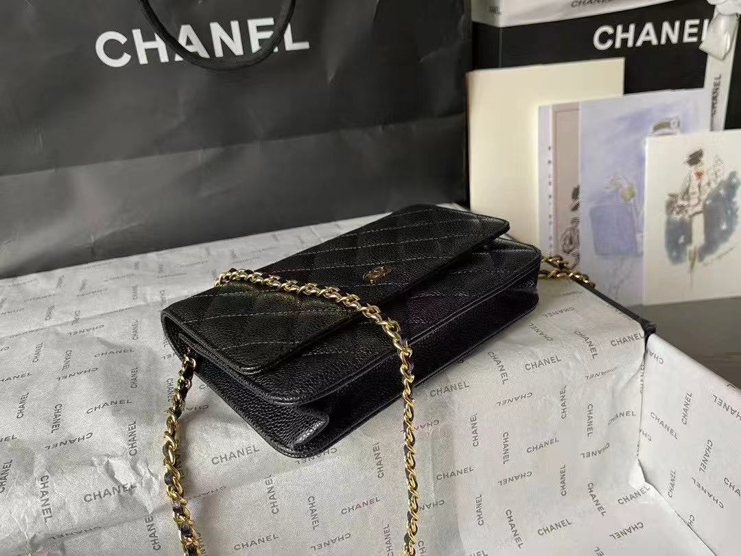 Chanel caviar clossbody bags  black CF WOC 0250