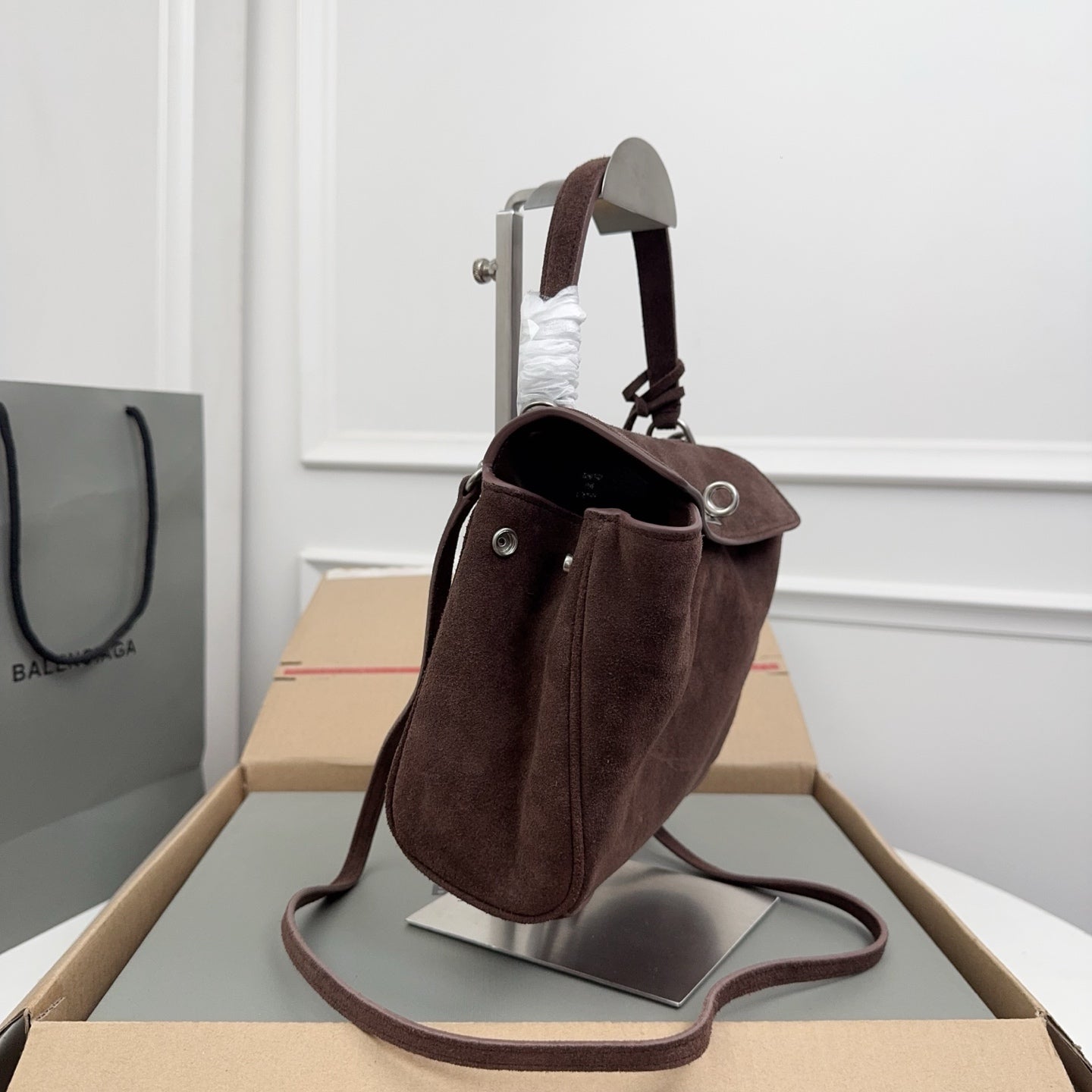 New suede leather lining sheepskin Balenciaga Rodeo 22CM XY25850