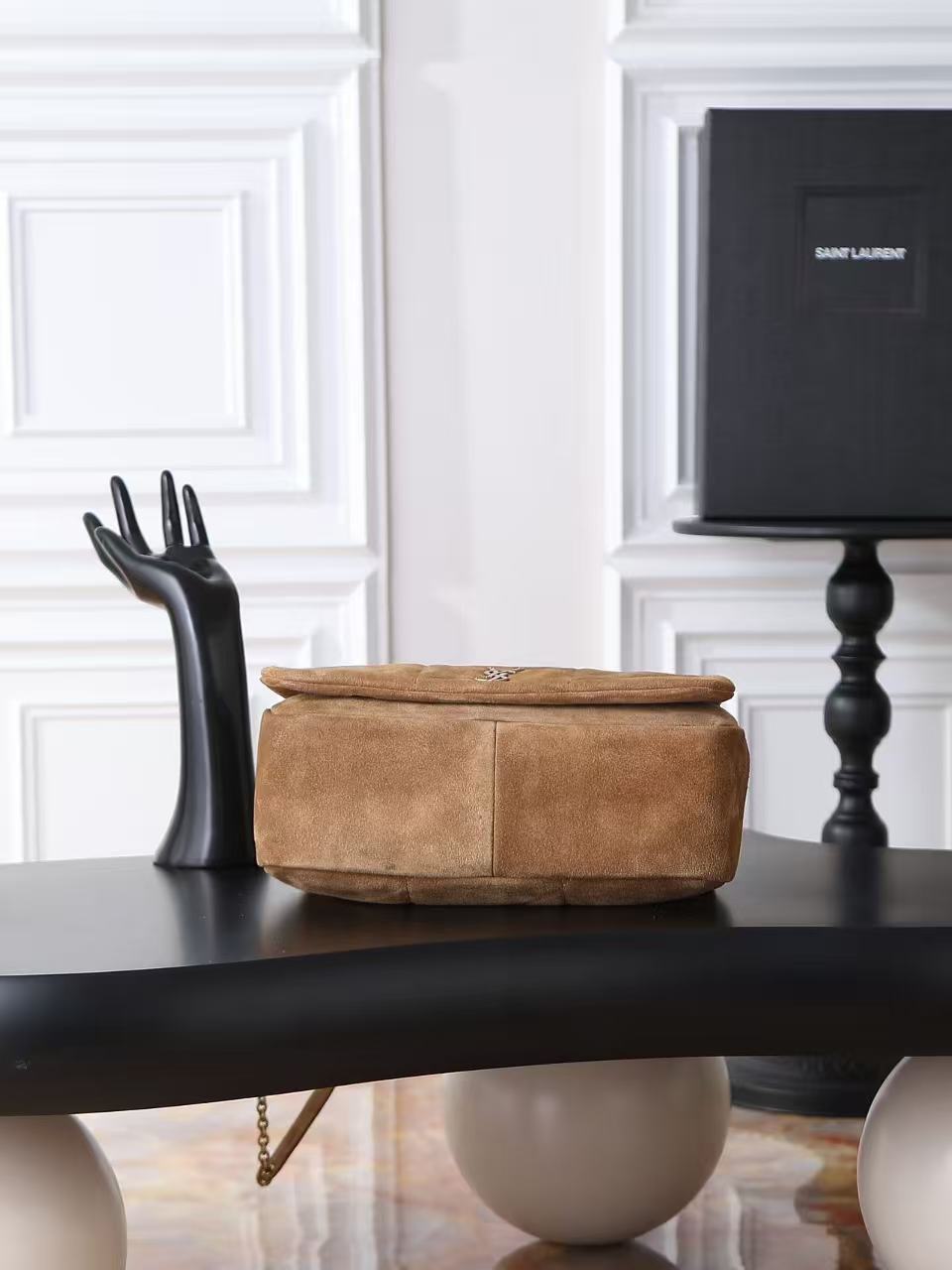 YSL Solferino suede underarm bag KT12193 Brown