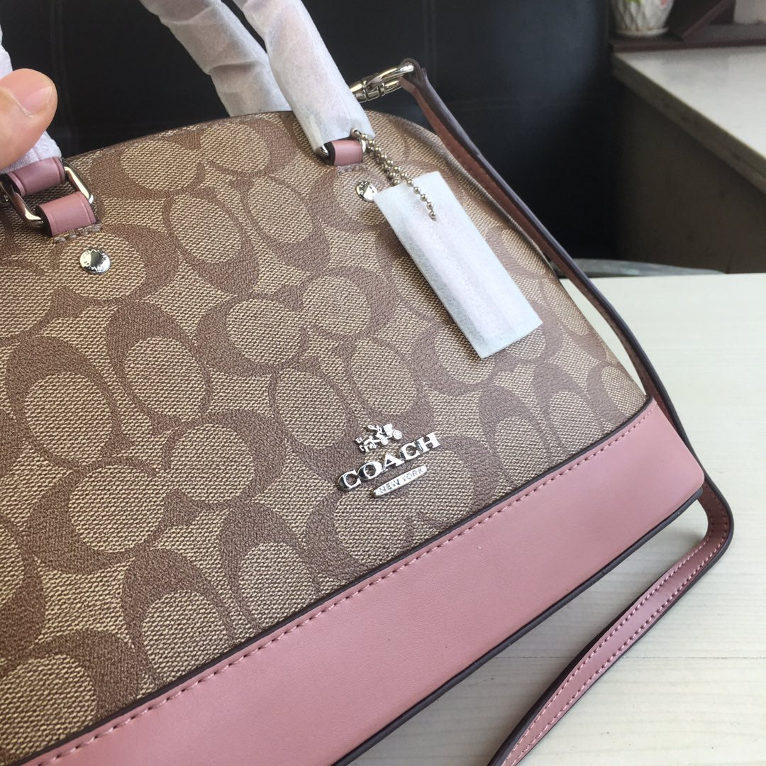 coach shell bag brown pvc 27583