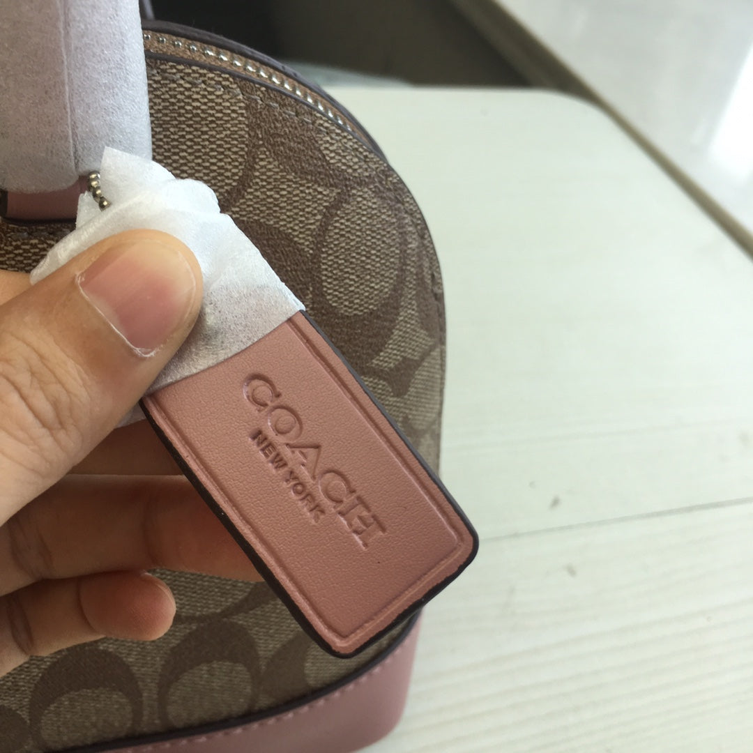 coach shell bag brown pvc 27583